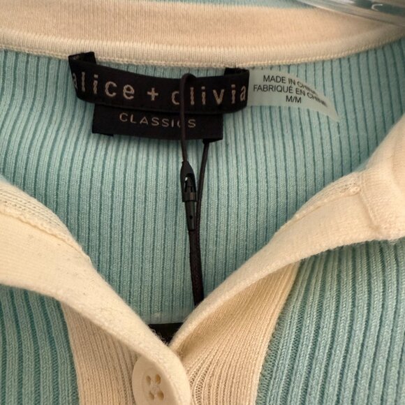 Alice + Olivia Pia Knit Ribbed Polo NWT - Picture 3 of 5